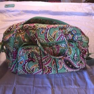 Vera Bradley light green/pink paisley weekend bag